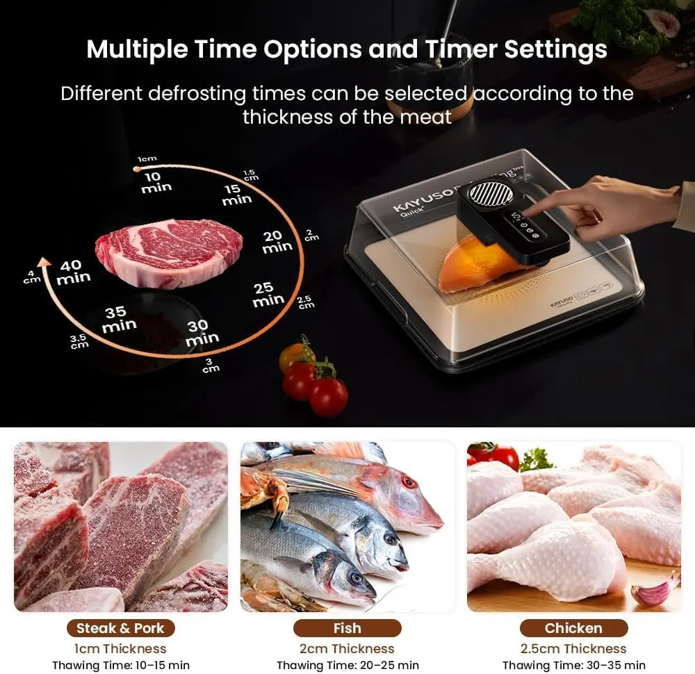 USB-Rechargeable Meat Defrosting Box with Lid