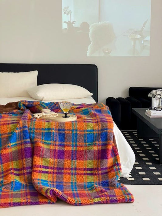 Dopamin-Regenbogen-Decke – groß, warm & weich