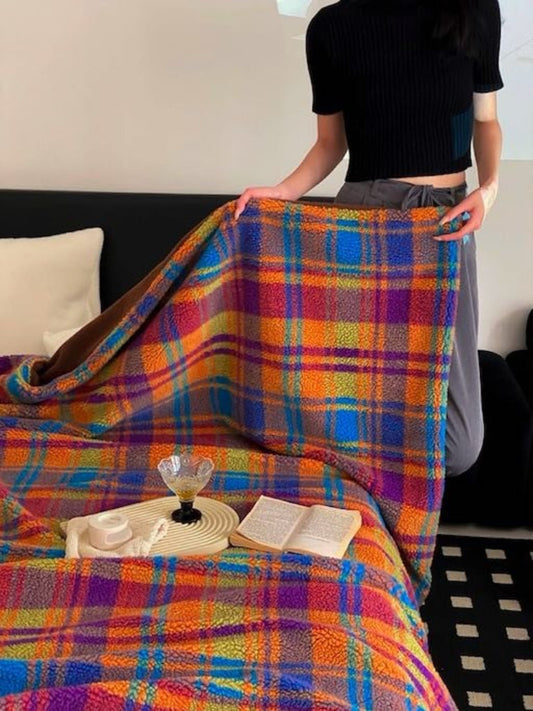 Dopamin-Regenbogen-Decke – groß, warm & weich